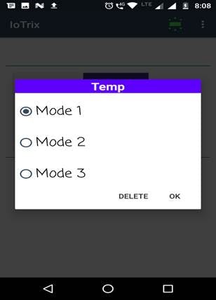 Select Temperature from this 3 types of mode 