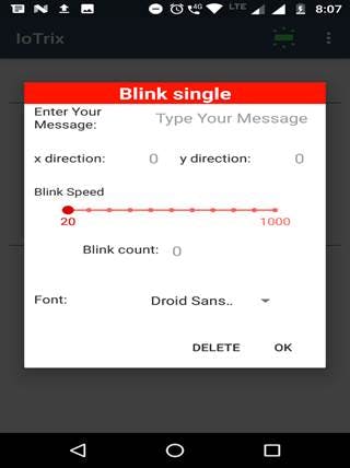 Blink single message on the led matrix