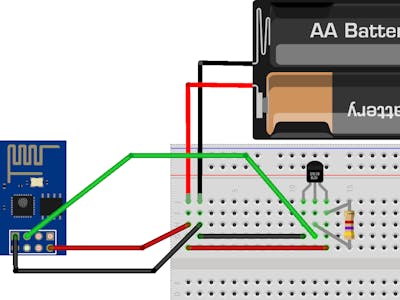 Temperature Sensor with ESP8266-01 And DS18B20