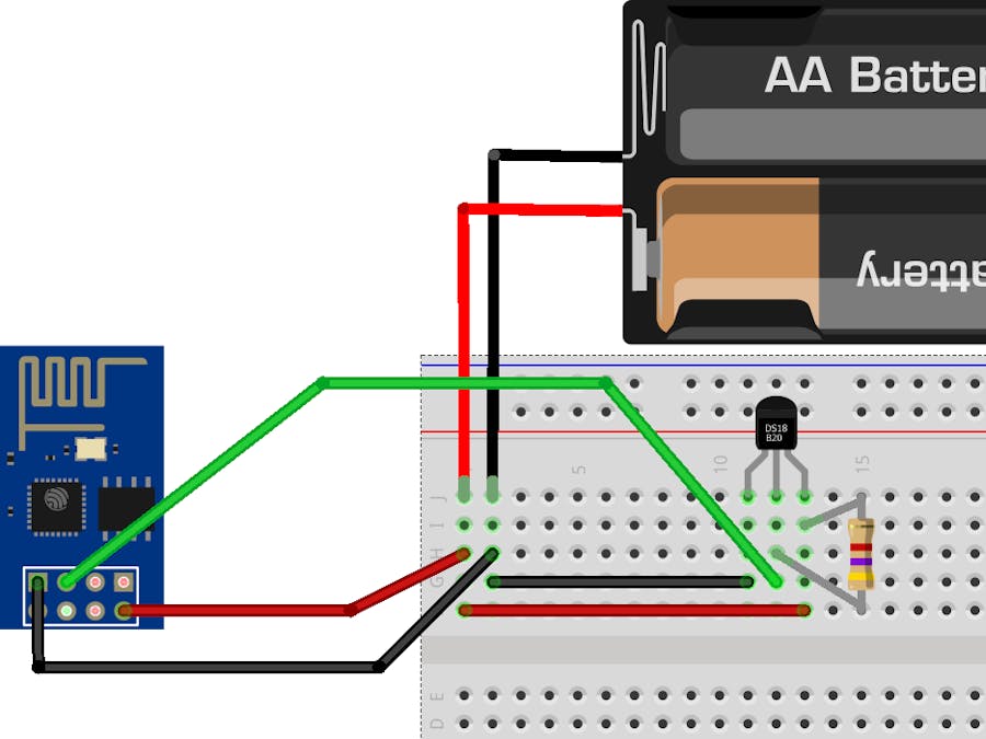 Temperature Sensor with ESP8266-01 And DS18B20