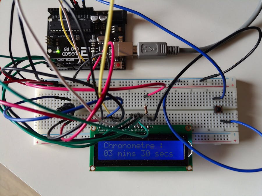 conspiración chasquido tarjeta Simple LCD Timer With Arduino UNO - Arduino Project Hub