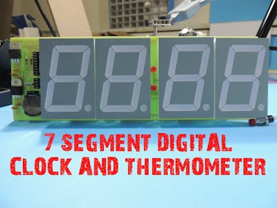 7 Segment Digital Clock And Thermometer