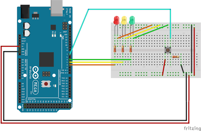Traffic Lights and Push Button - Arduino Project Hub