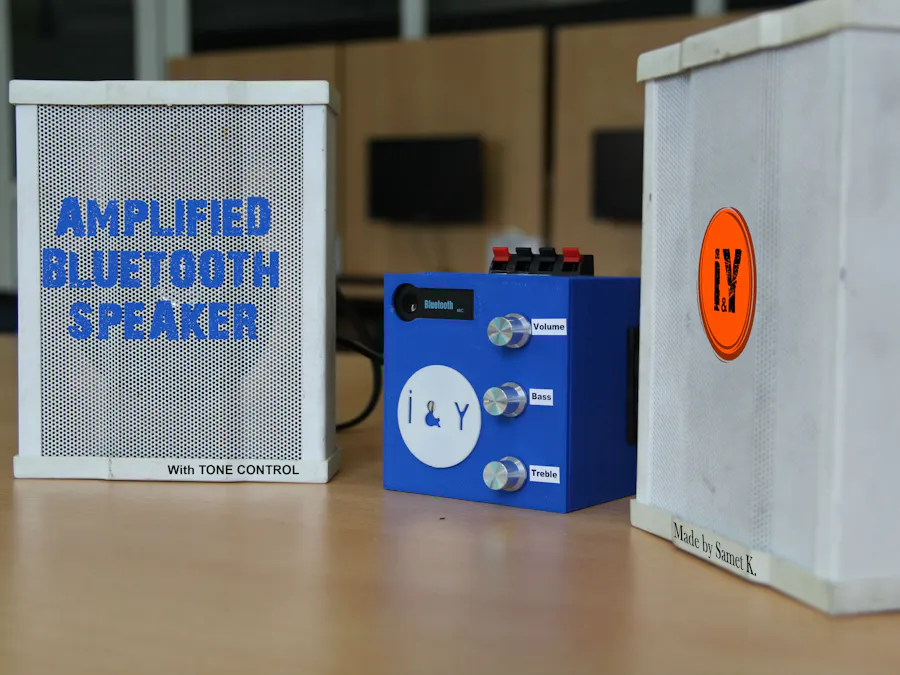 Amplified Stereo Bluetooth Speaker with Tone Control