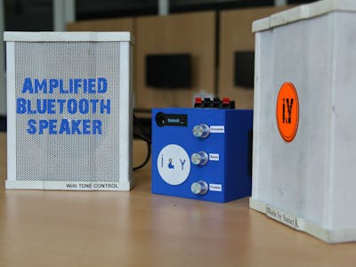 Amplified Stereo Bluetooth Speaker with Tone Control
