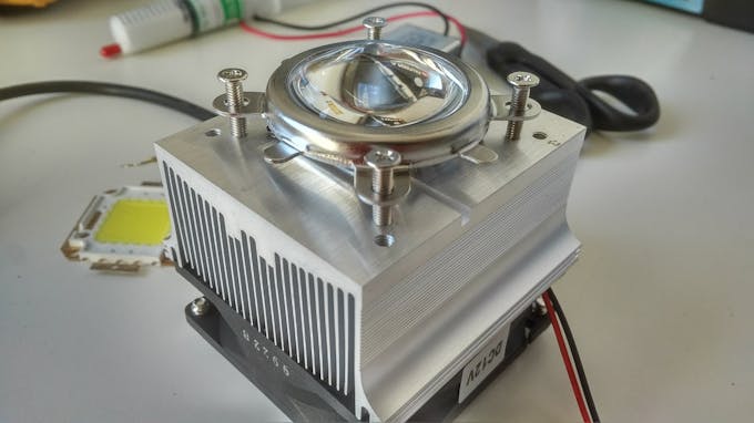 light lens, fan and heat sink