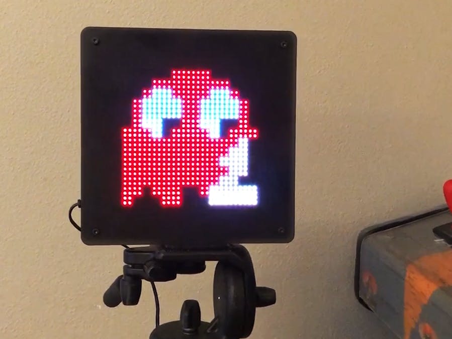 LED Pixel Art Frame with Retro Arcade Art