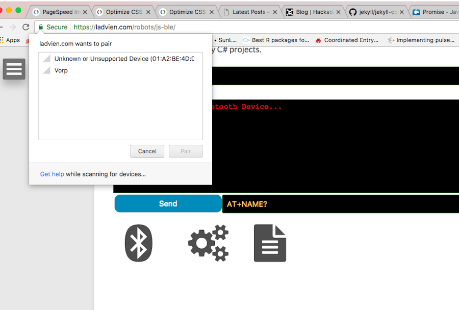 Bluetooth Low Energy in JavaScript