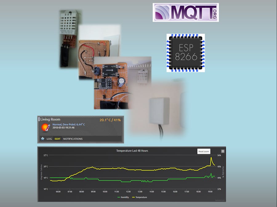 ESP8266-01 Temp/RH Sensor Readings Over JSON/MQTT