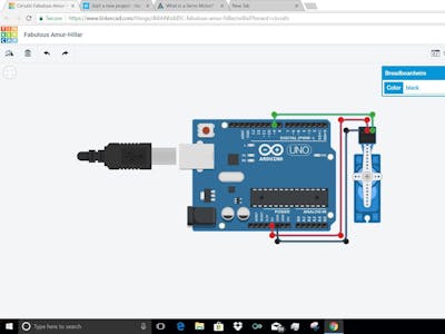 Operating Servo Motor Through Arduino On Online Simulator