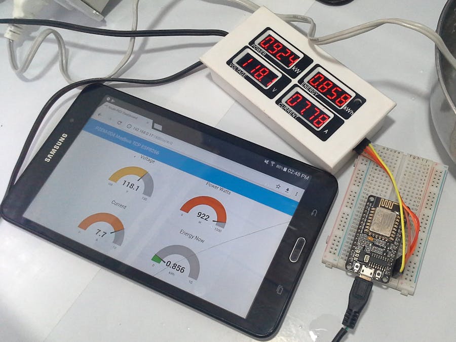 Meter PZEM-004 + ESP8266 & Node-RED & Modbus TCP/IP