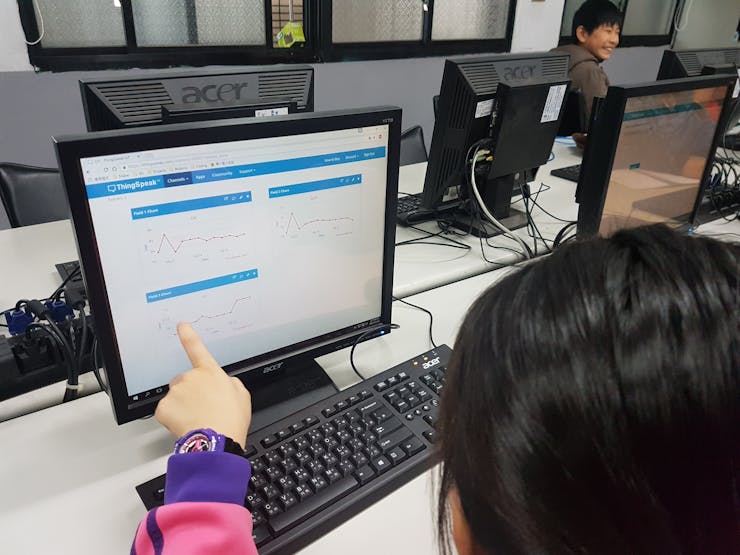 Our measure via a computer and WIFI to send data to ThingSpeak IOT platform.