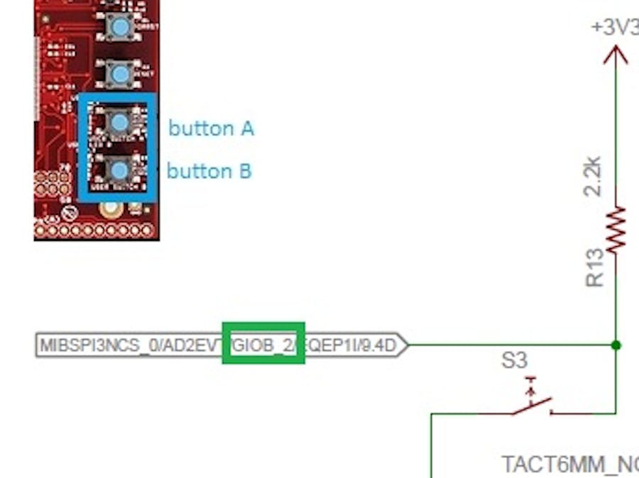 The 2 User Buttons on the Hercules LaunchPad Type II