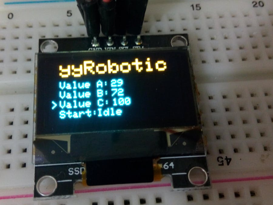 Arduino + OLED + Encoder Simple Menu System