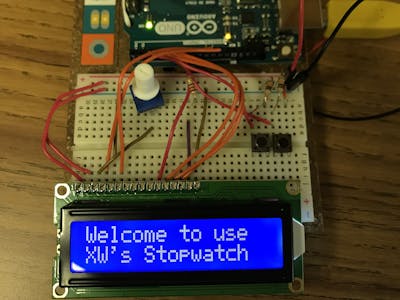 Stopwatch with Arduino starter kit