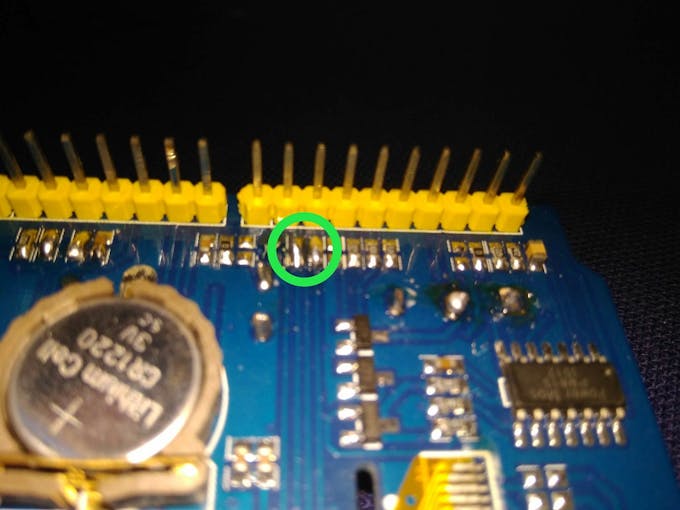 D9, D10 pin breakout solder bridges 