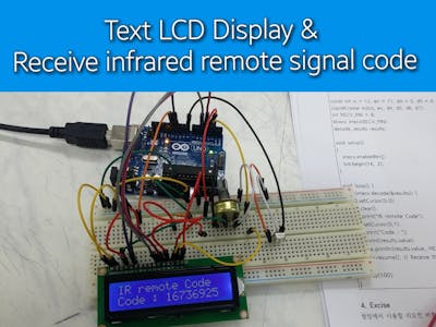Text LCD Display & receive infrared remote signal code