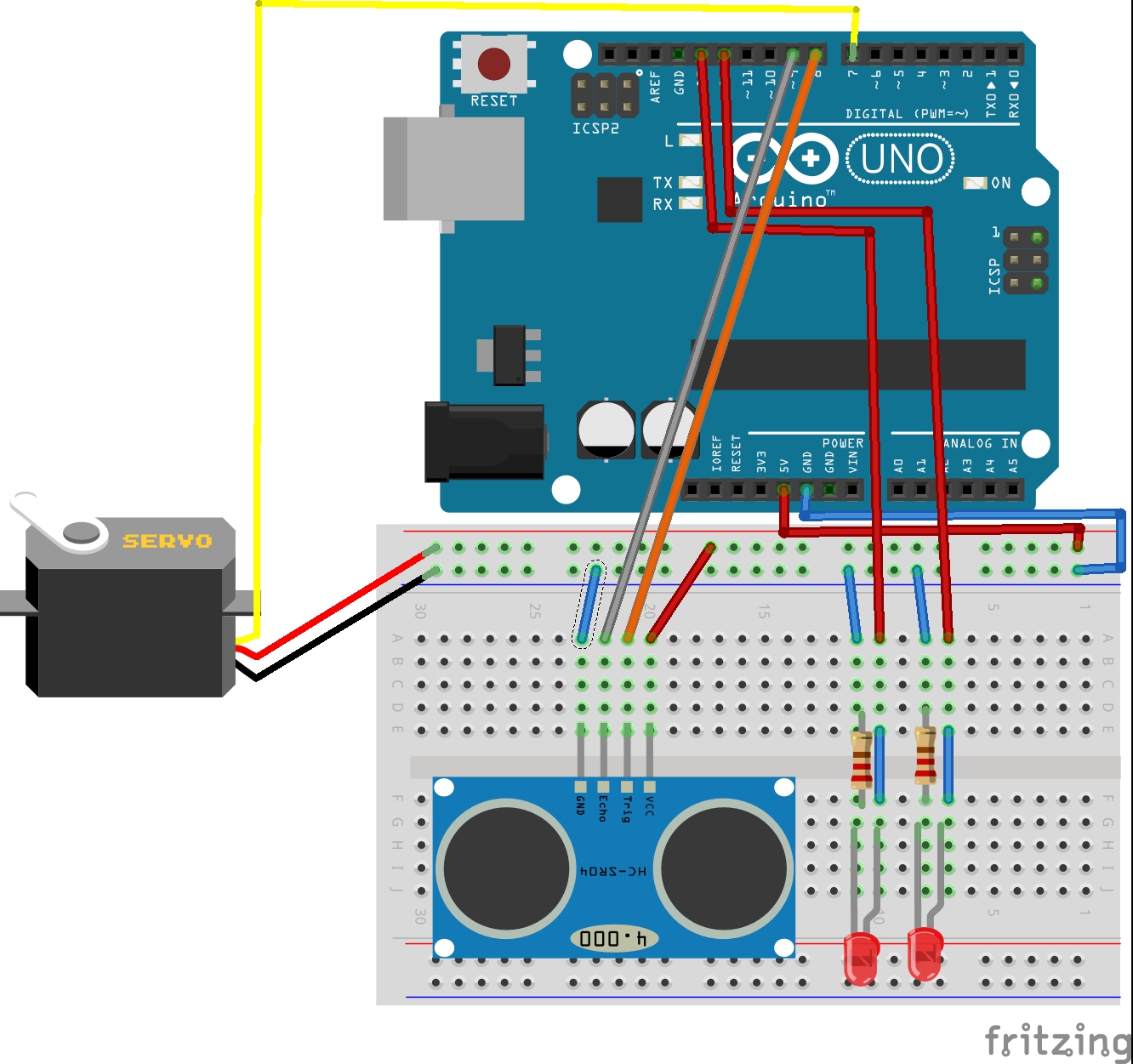 4 servo motor arduino code to move