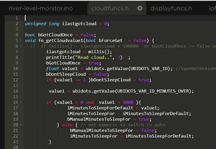 Get cloud values from Ubidots