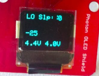 Power supply voltage (4.4v) is low, so 25 second countdown until give up taking readings and go back to sleep