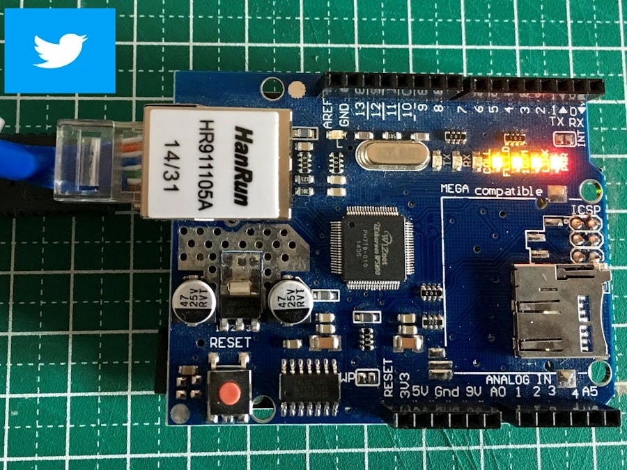 Arduino and Ethernet Shield sending Tweets to Twitter