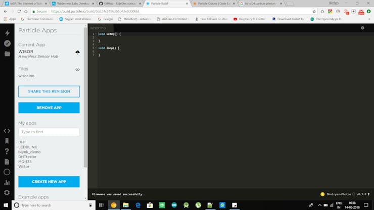 Particle Build home screen