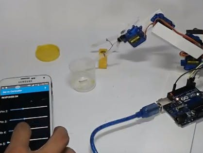 Smartphone/TAB Controlled Robot-ARM