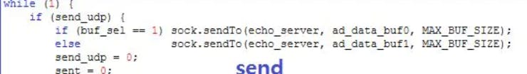 code to send the serial data to the computer