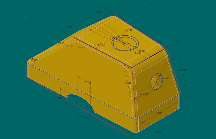 Control Module Lid, with touch sensor, camera, and wiring openings.