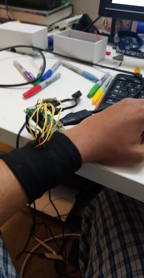 Using a sock as an armband