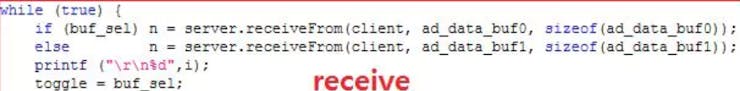 code to receive the serial data on the computer