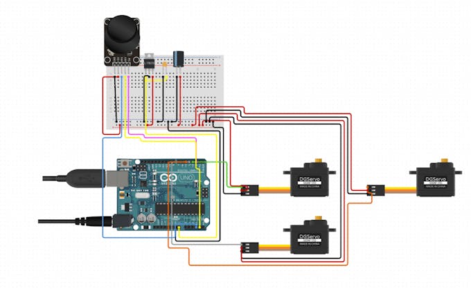 Robotic Arm from Recycled Materials Circuit Diagram