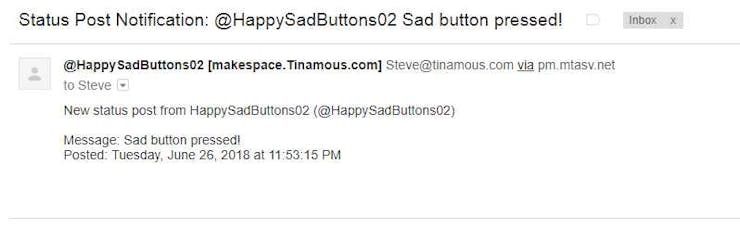 status notification email.