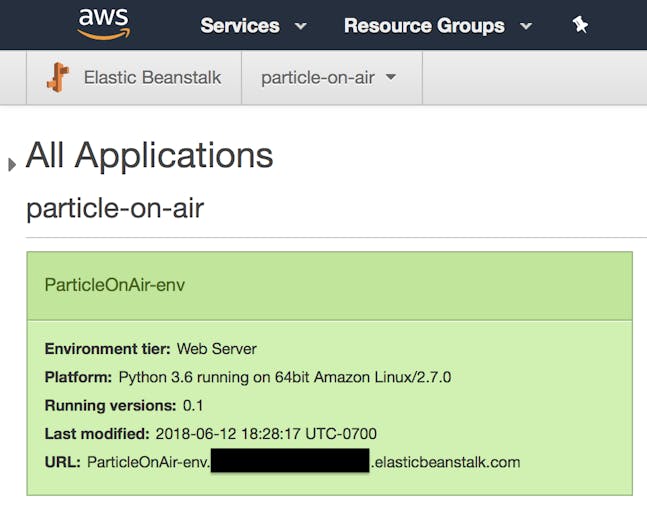 Our microservice running on Elastic Beanstalk. Note the URL, which we will need later.
