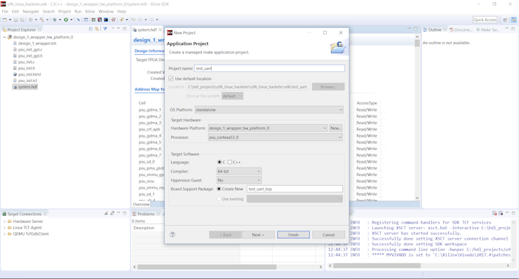 Creating the hello world project