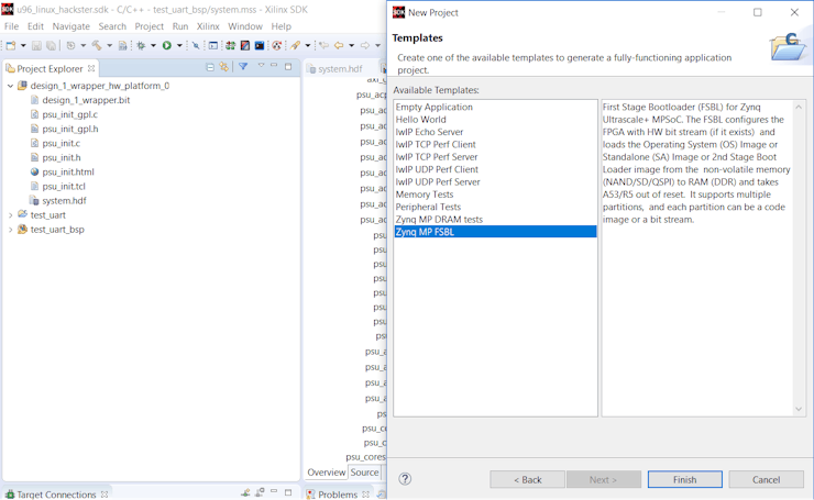 Selecting the Hello World Template