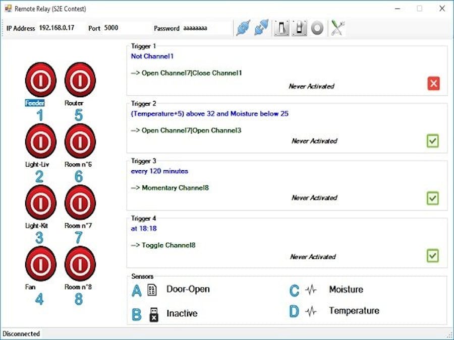 Smart Home Using an 8-Channel RS232 Relay Module