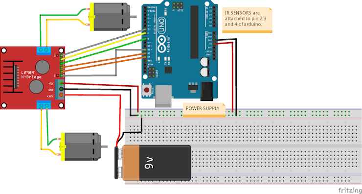 Circuit diagram of robot’s hardware