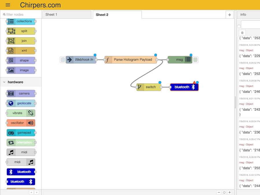 Using Chirpers with Hologram. io
