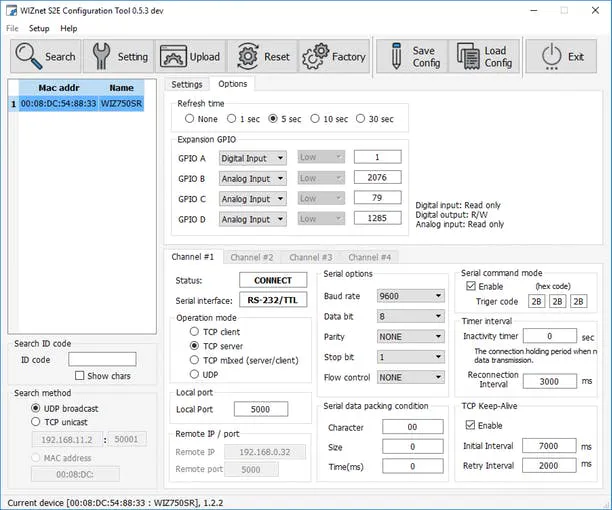 Configuring GPIO ports