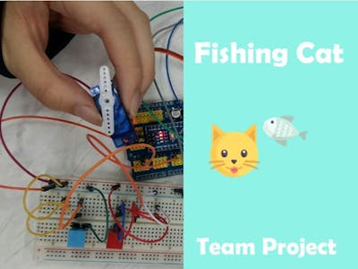 Arduino campaign project for my adorable cat, "Fishing Cat"