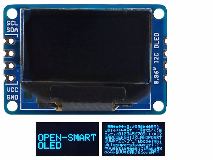 0.96-Inch I2C OLED Module with SMD Pin
