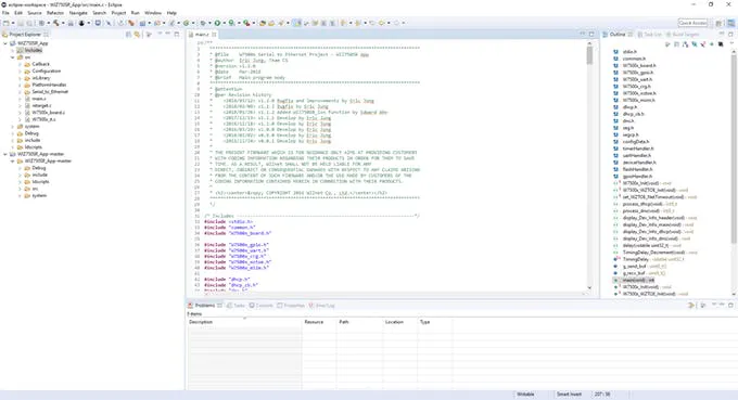 Running WIZ750SR_App in Eclipse