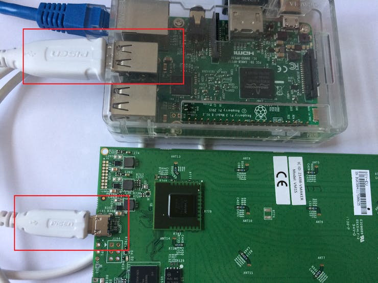 Figure 2 Connection between Walabot and Raspberry Pi