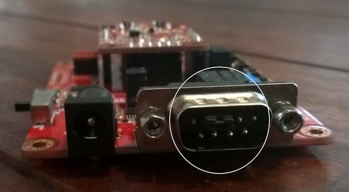 Shorting the RX TX pins with a jumper for testing the connection with echos