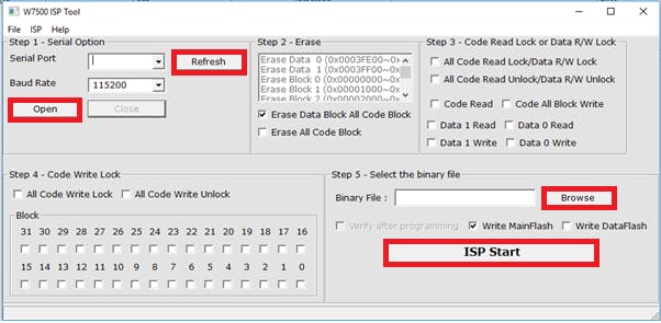 W7500P ISP tool