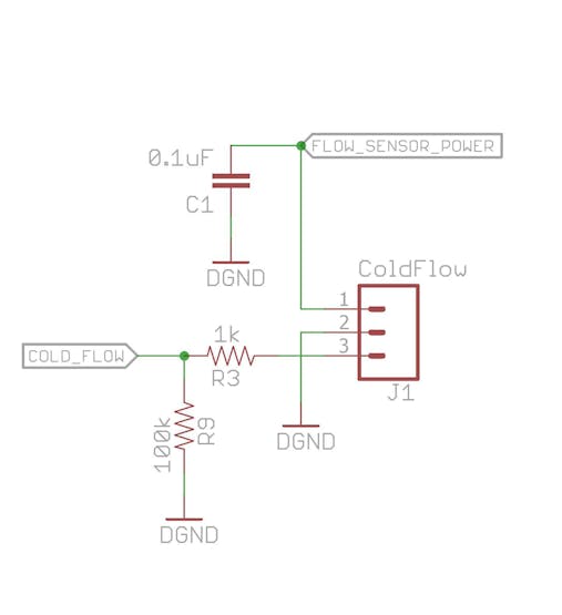 Schematic for flow sensor connection