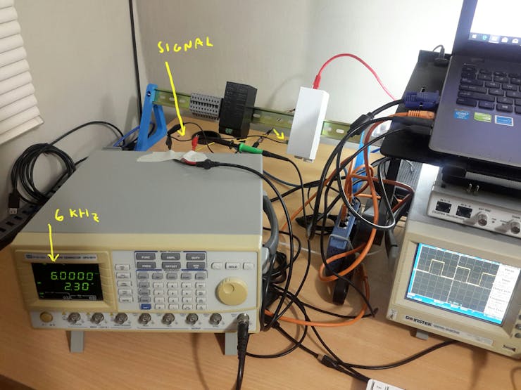 Benchtop Setup for Pulse Input Tests.