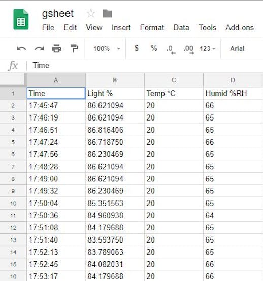 Logging with Google Sheets