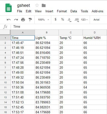 Logging with Google Sheets